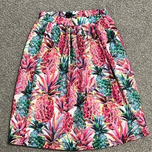 J. Crew Vibrant Pineapple A-Line Skirt